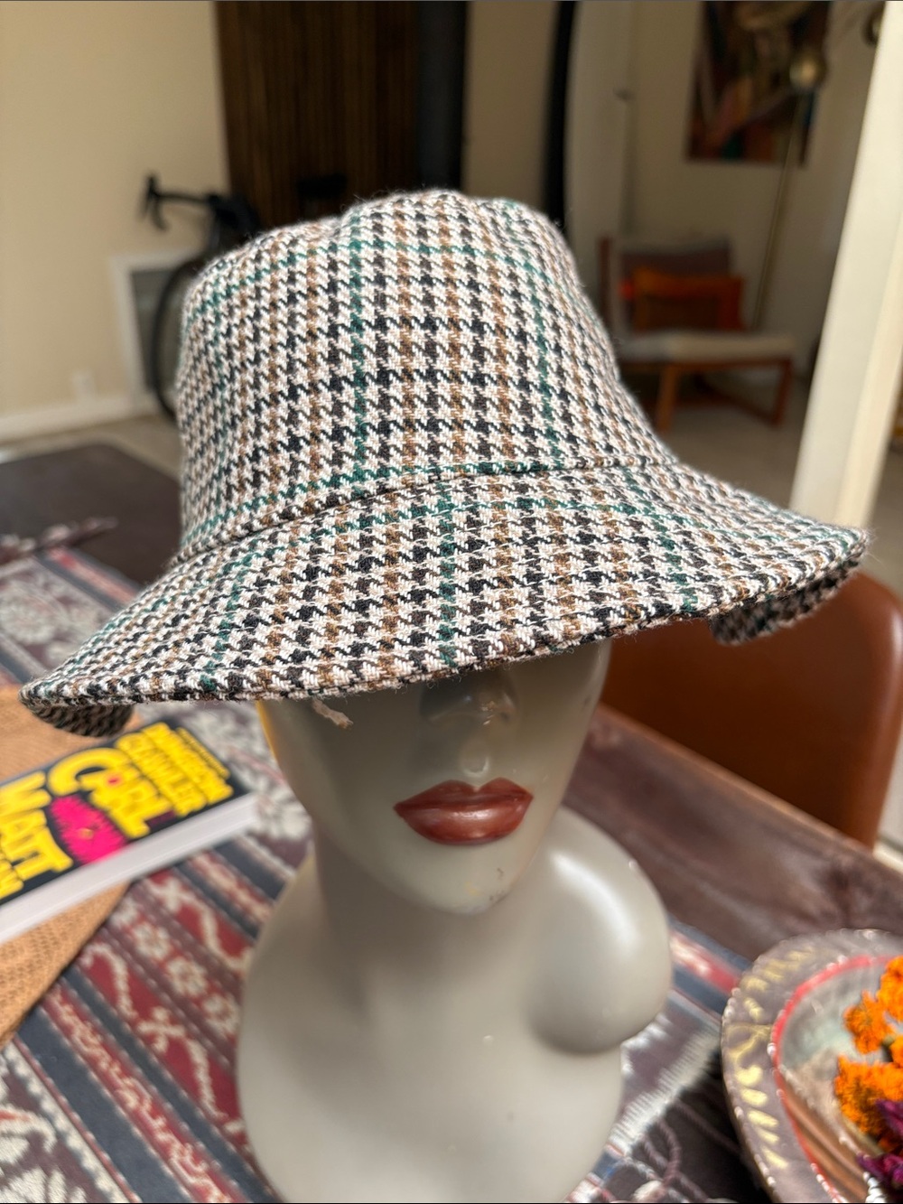 J. Crew Houndstooth Bucket Hat